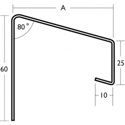 130mm Soffit Flashing and Window Sill Extensions (with full end caps-pair) - 2.5m Length.
