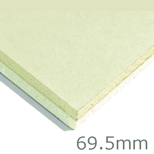 69.5mm Xtratherm XT/TL Thermal Liner Dot and Dab (60mm PIR Insulation bonded to 9.5mm Plasterboard) 69.5mm Xtratherm XT/TL Thermal Liner Dot and Dab (60mm PIR Insulation bonded to 9.5mm Plasterboard)