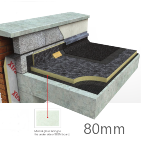 80mm Flat Roof PIR Insulation Board Xtratherm FR-BGM (pack of 6) 80mm Flat Roof PIR Insulation Board Xtratherm FR-BGM (pack of 6)