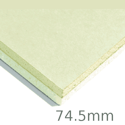 74.5mm Xtratherm XT/TL Thermal Liner Dot and Dab (65mm PIR Insulation bonded to 9.5mm Plasterboard) 74.5mm Xtratherm XT/TL Thermal Liner Dot and Dab (65mm PIR Insulation bonded to 9.5mm Plasterboard)