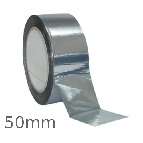 50mm Aluminium Self Adhesive Tape for Foil Faced Insulation - 45m roll 50mm Aluminium Self Adhesive Tape for Foil Faced Insulation - 45m roll