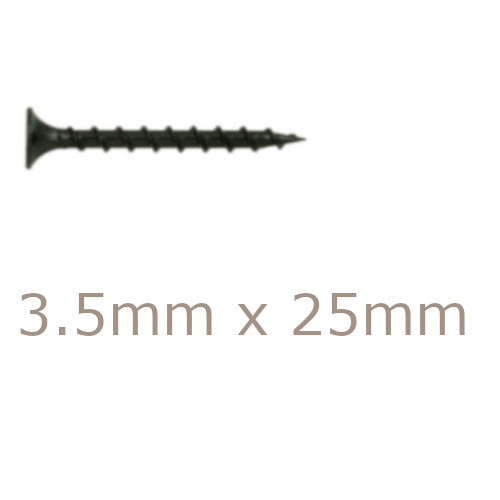 3.5x25mm Drywall Screws - Coarse Thread Sharp Point - box of 1000 3.5x25mm Drywall Screws - Coarse Thread Sharp Point - box of 1000