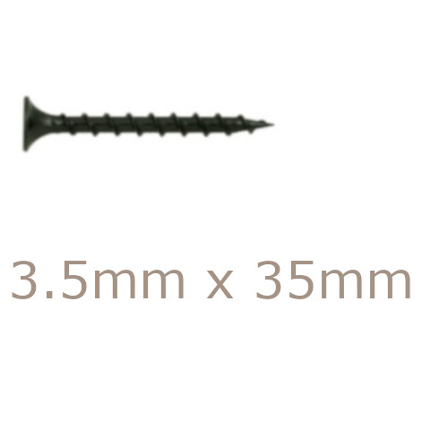 3.5x35mm Drywall Screws - Coarse Thread Sharp Point - box of 1000 3.5x35mm Drywall Screws - Coarse Thread Sharp Point - box of 1000