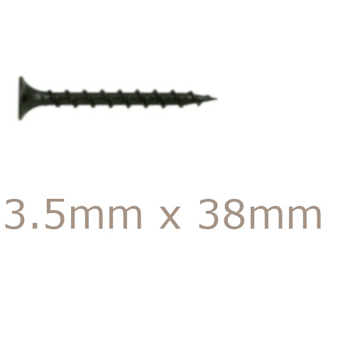 3.5x38mm Drywall Screws - Coarse Thread Sharp Point - box of 1000 3.5x38mm Drywall Screws - Coarse Thread Sharp Point - box of 1000