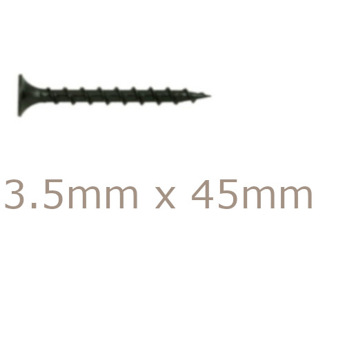 3.5x45mm Drywall Screws - Coarse Thread Sharp Point - box of 1000 3.5x45mm Drywall Screws - Coarse Thread Sharp Point - box of 1000