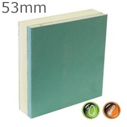 53mm British Gypsum Gyproc Thermaline PIR MR Insulated Plasterboard - (40.5mm PIR and 12.5mm Gyproc MR WallBoard)