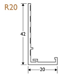 20mm Render Stop Bead PVC - 42mm Wing (pack of 5).
